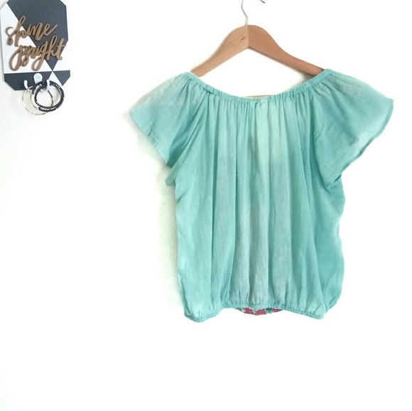 Cape Juby Embroidered Ruffle Cropped Peasant Top - Picture 3 of 8